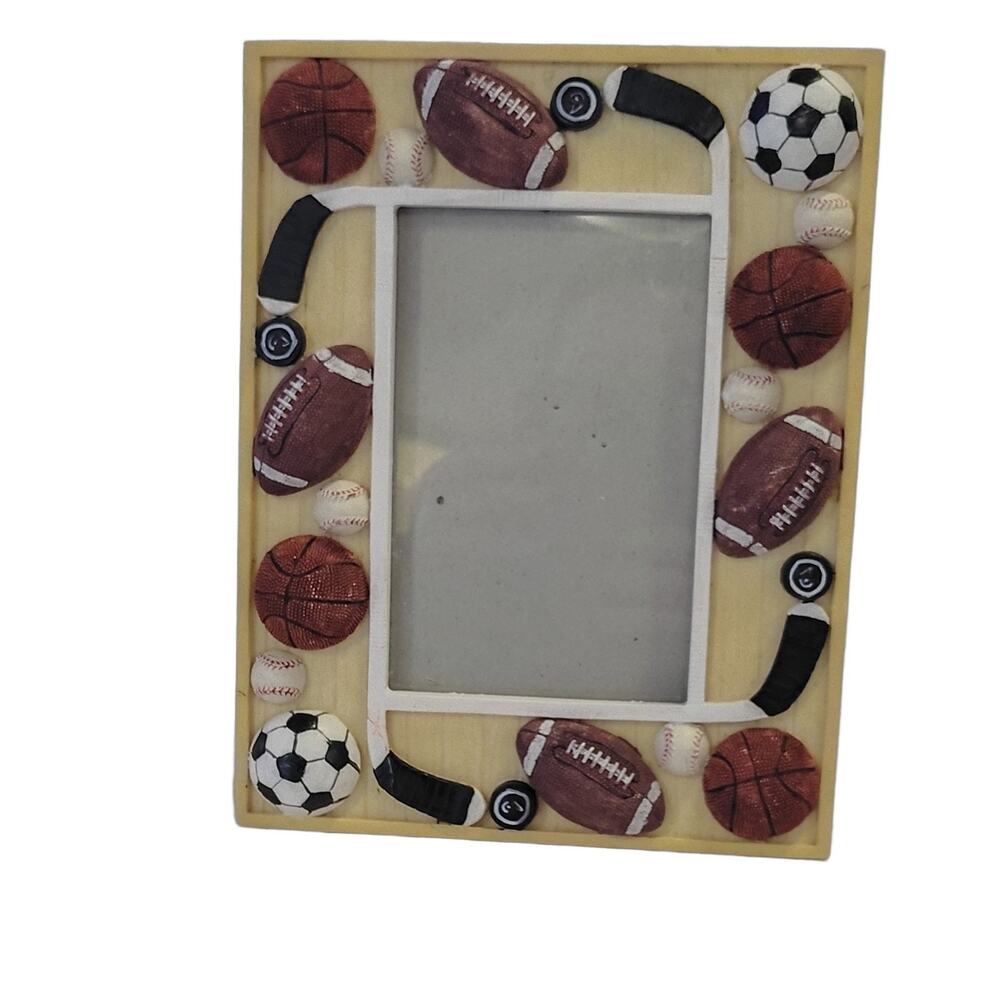 Sports Picture Frame 4x6 Resin Rectangle Photo Football Hockey Soccer Baseball